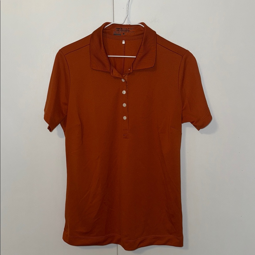 Nike Golf Dri-Fit Victory Pique Polo Shirt Women’s Large L Orange - Picture 2 of 9